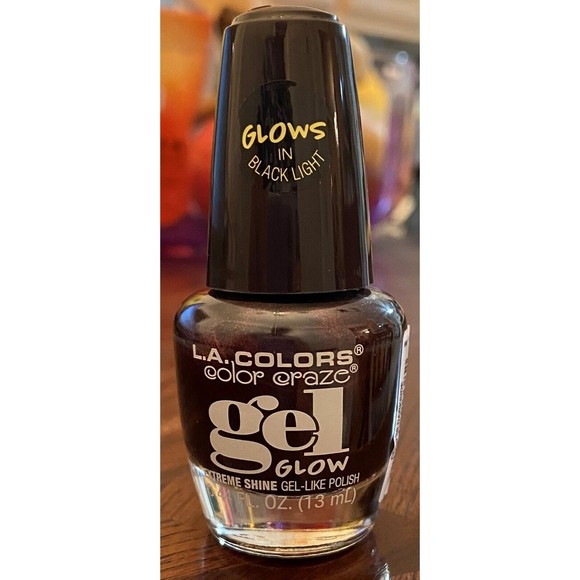 LA Colors Color Craze Gel Glows Nail Polish -13ml 0.44oz- #338 Darkside NEW - Picture 1 of 1